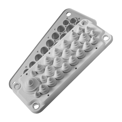 Plaque passe-câbles LMC25 IP54 RAL 7035 gris (avec chevilles) – MOREK MBA3F25L11