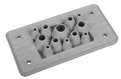 Plaque passe-câbles MH10 F12-1 IP66 RAL7035 gris UL94 V-0 – MOREK MBA8N12X10