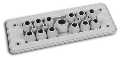 Plaque passe-câbles MH24 F17-3 IP66 RAL7035 gris UL94 V-0 – MOREK MBA8N17X10