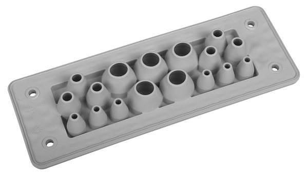 Plaque passe-câbles MH24 F17-2 IP66 RAL7035 gris UL94 V-0 – MOREK MBA8N17X24