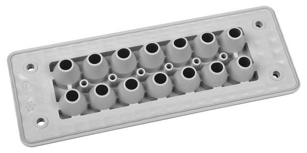 Plaque passe-câbles MH24 F20-1 IP66 RAL7035 gris UL94 V-0 – MOREK MBA8N20X24