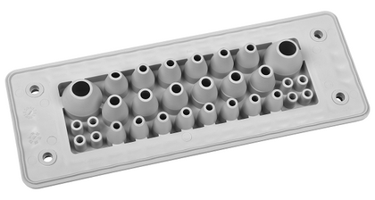 Plaque passe-câbles MH24 F30-2 IP66 RAL7035 gris UL94 V-0 – MOREK MBA8N30X24