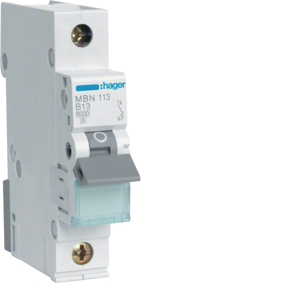 Disjoncteur 1P, 6 kA B-13 A, 1M – Hager MBN113