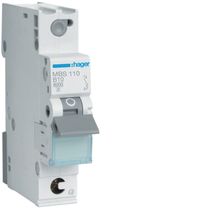 Disjoncteur miniature 1P, 6 kA B-10 A rapide connexion, 1M – Hager MBS110