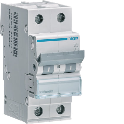 Disjoncteur 2P, 6 kA C-10 A, 2M – Hager MCN210