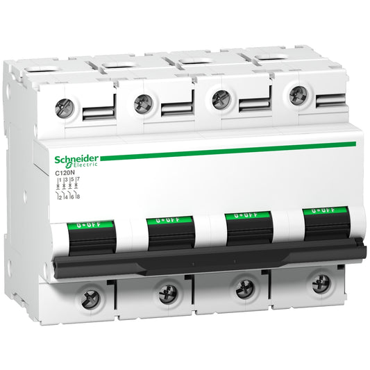 Acti 9 C120N Disjoncteur Modulaire 4P 100A Courbe C 10kA