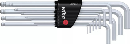 Jeu de clés mâles coudées six pans à tête sphérique Compact (36453) avec support – WIHA 36453