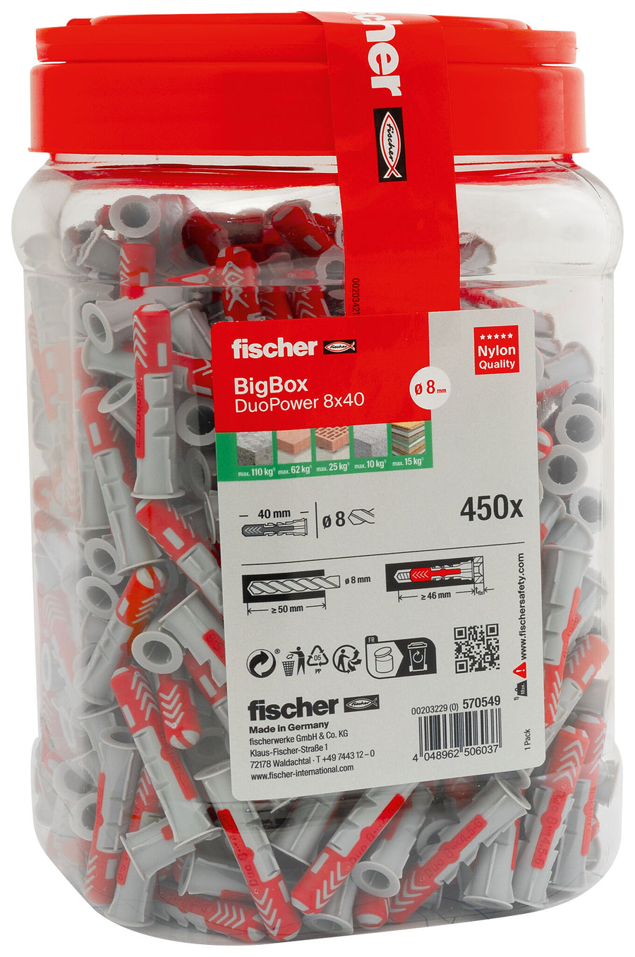 Maxi BigBox 450 chevilles DuoPower Ø8x40 – Fischer