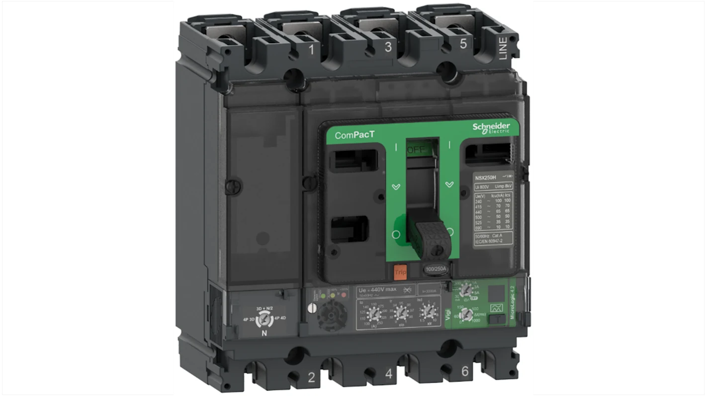ComPacT NSX160F - disjoncteur Vigi - MicroLogic 4.2 160A - 4P4D - 36kA
