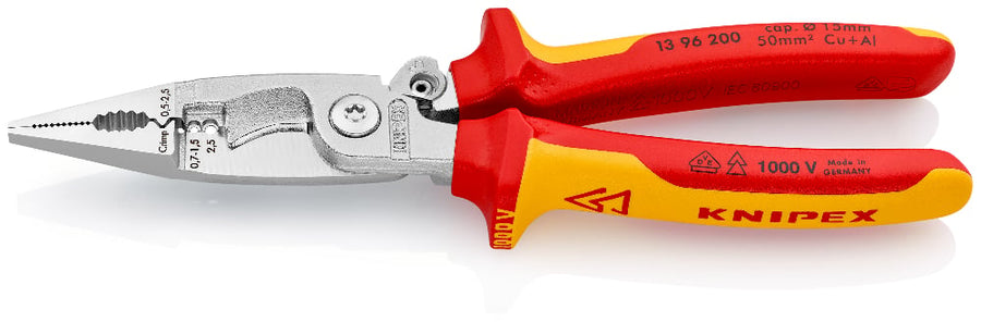 Pince pour installations électriques VDE 200 mm (Ø 15 mm / 50 mm²) – KNIPEX