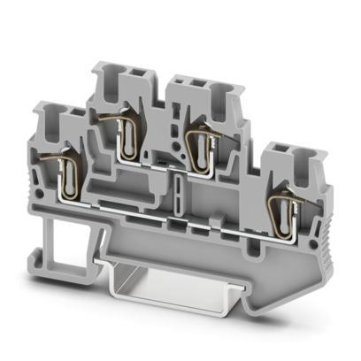 Double-niveau bornier à ressort STTB 1.5, 17.5A, raccordement à ressort, 1St et 2Nd niveau, gris, Ns 35/7, 5, Ns 35/15 – Phoenix Contact 3031157 – lot de 50