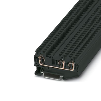 Bornier traversant ST 4-TWIN BK, 32A, raccordement à ressort, noir, Ns 35/7, 5, Ns 35/15 – Phoenix Contact 3037407 – lot de 50
