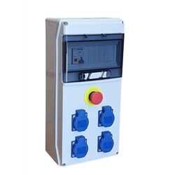 Coffret de distribution 4 prises 2P+T + AU Digital Electric - 30mA - IP65 - ABS
