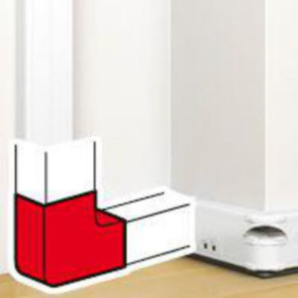 Coude pour goulotte DLP 50x130, RAL 9003, W 130mm, D 50mm, coloris blanc pur, coloris blanc, en plastique, avec recouvrement – Legrand 075643