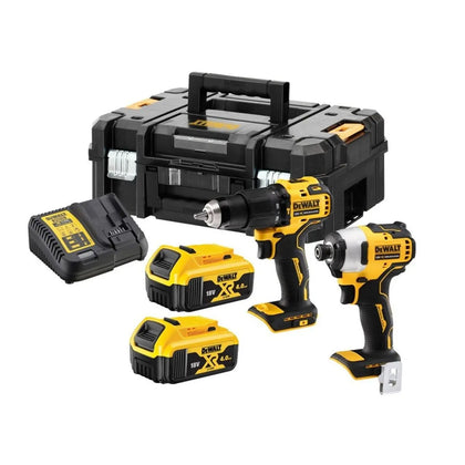 DeWALT Outillage - Set perceuse à percussion et clé à choc sans fil 18V, 2 batteries 4,0 Ah Li-Ion, chargeur DCK2062M2T