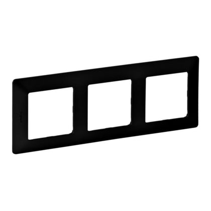 Plaque de finition VALENA LIFE 3 postes, 228×86×9.7mm, IP20, IK04, noir – Legrand 754253