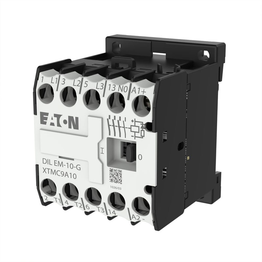 Contacteur, 24 V DC, 3 pôles, 380 V 400 V, 4 kW, Contacts N/O = Normally open= 1 N/O, à vis borne, DC operation – EATON 010213