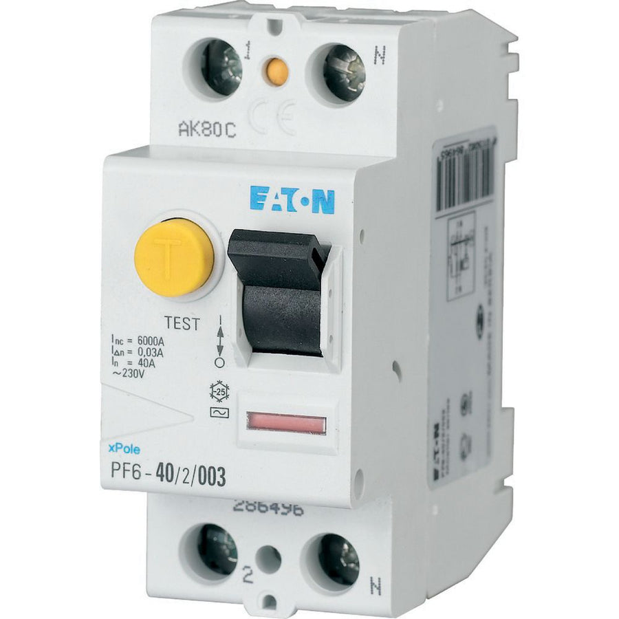 Interrupteur différentiel 40A, 2p, 30mA, type A – EATON 112924