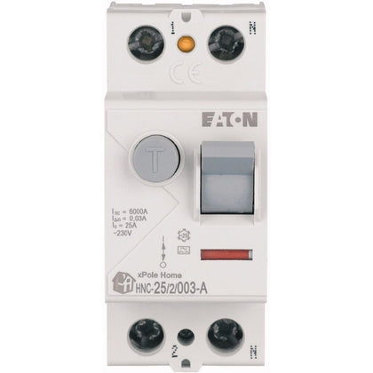 Interrupteur différentiel 25A, 2p, 30mA, type A – EATON 194684