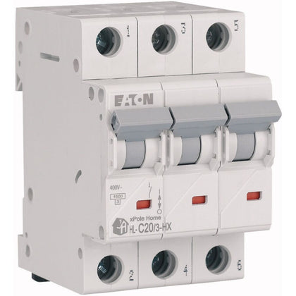 Disjoncteur modulaire 20 A, 3p, courbe C – EATON 194892