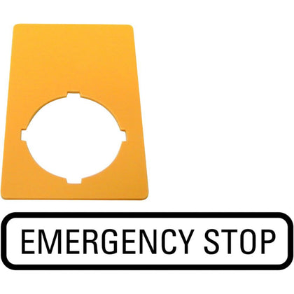 Label, emergency switching off, jaune, HxW=50x33mm, emergency-Stop – EATON 216472 – lot de 10