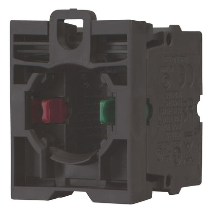 Assembly of Bloc de contact avec à vis borne et fixing adapter, 1 N/O, 1 NC – EATON 216505