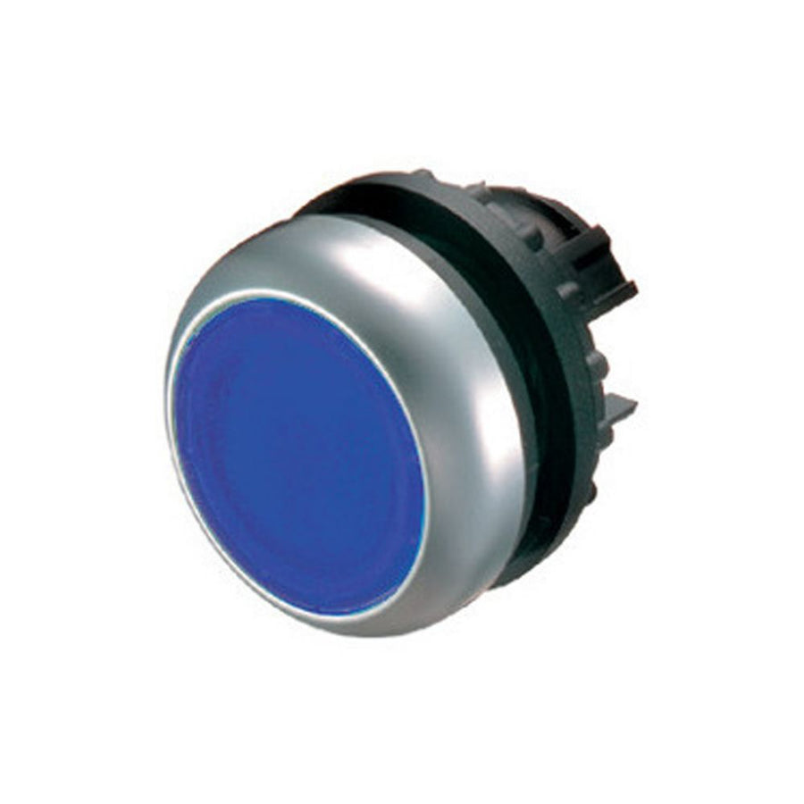 Bouton-poussoir lumineux, RMQ-Titan, affleurant, à impulsion, bleu, Blank, collerette titane – EATON 216931