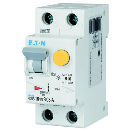 Disjoncteur différentiel 16 A, 300 mA, courbe B, 1p+N, type A – EATON 236635