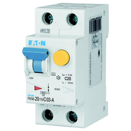 Disjoncteur différentiel 20 A, 300 mA, courbe C, 1p+N, type A – EATON 236679