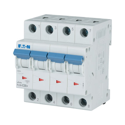 Disjoncteur modulaire 20 A, 4p, courbe C – EATON 243088