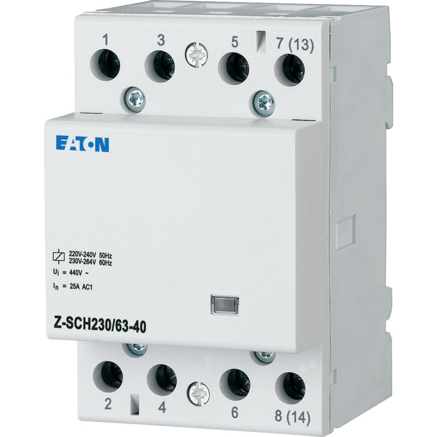 Contacteur modulaire, 230VAC/50Hz, 4N/O, 63A, 3HP – EATON 248856
