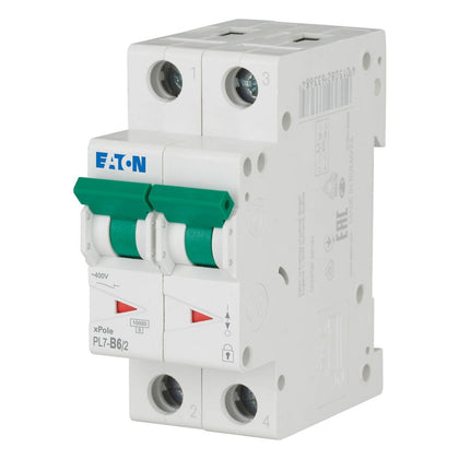 Disjoncteur modulaire 6 A, 2p, courbe B – EATON 262761