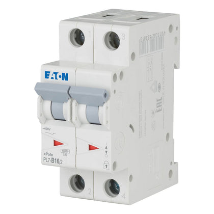 Disjoncteur modulaire 16 A, 2p, courbe B – EATON 262765