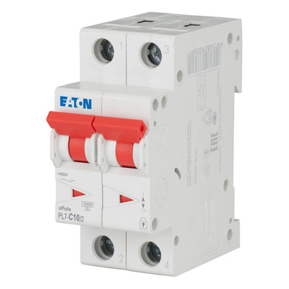Disjoncteur modulaire 10 A, 2p, courbe C – EATON 263357