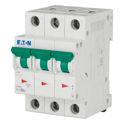 Disjoncteur modulaire 6 A, 3p, courbe B – EATON 263386