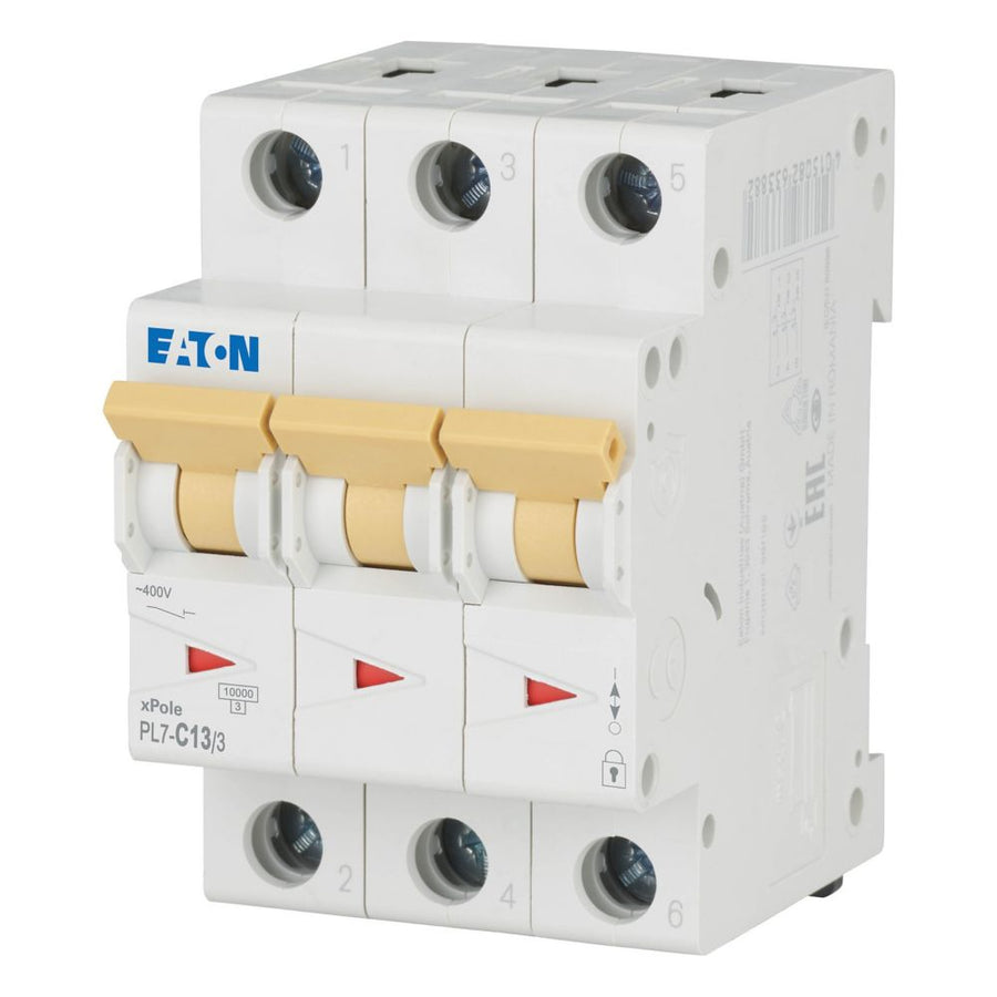 Disjoncteur modulaire 13 A, 3p, courbe C – EATON 263408