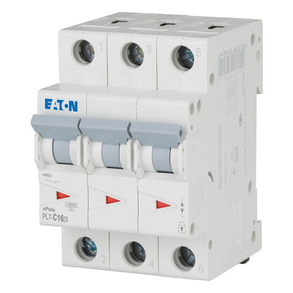 Disjoncteur modulaire 16 A, 3p, courbe C – EATON 263409