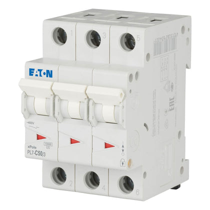 Disjoncteur modulaire 50 A, 3p, courbe C – EATON 263414