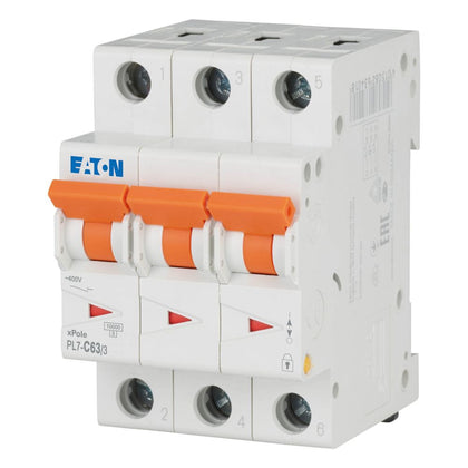 Disjoncteur modulaire 63 A, 3p, courbe C – EATON 263415