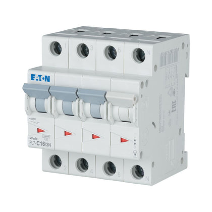 Disjoncteur modulaire 16 A, 3p+N, courbe C – EATON 263995