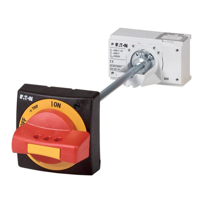 Poignée rotative pour commande sur porte, rouge-jaune, axe 60 mm max, taille 1 – EATON 271512