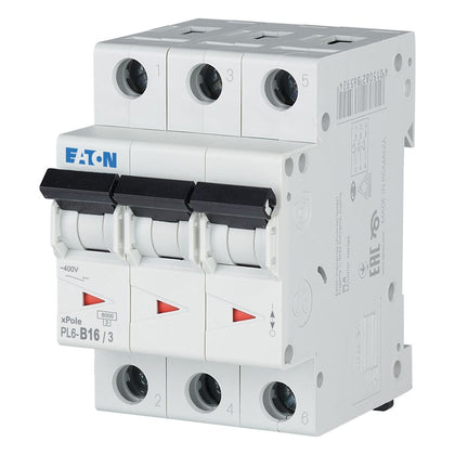 Disjoncteur modulaire 16 A, 3p, courbe B – EATON 286589