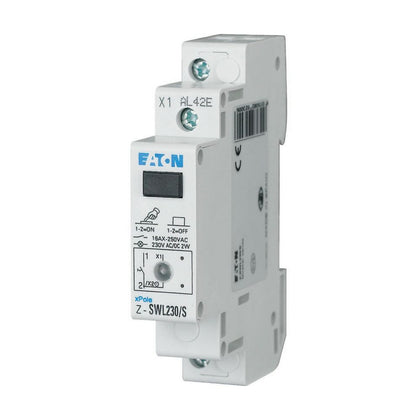 Interrupteur avec LED, 230AC/DC, 1N/O, 16A, orange, 1HP – EATON 292300 – lot de 2