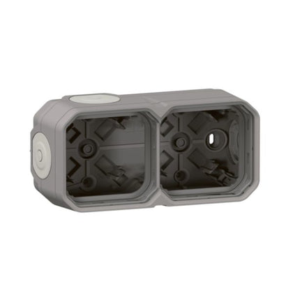 2-poste Surface boîtier avec 4 membrane Glands (3 X Plexo IP55, 3 x 1, 1 x 2, vertical, horizontal, gris – Legrand 069672L