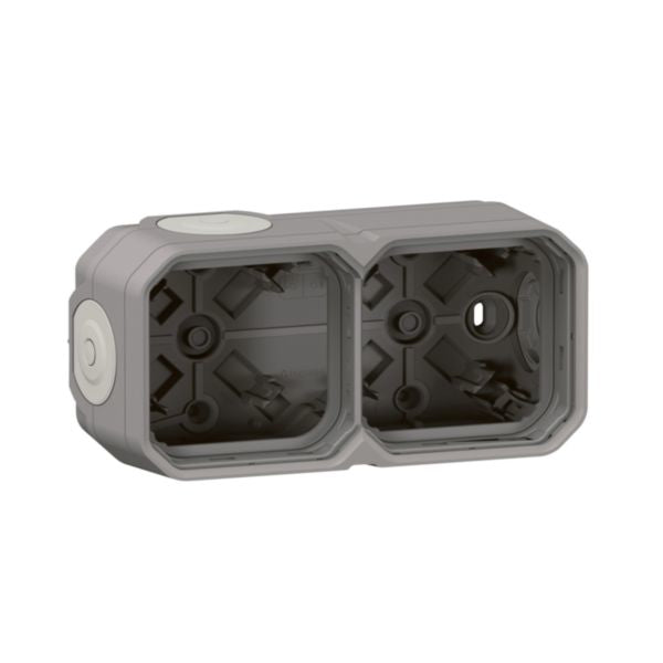 2-poste Surface boîtier avec 4 membrane Glands (3 X Plexo IP55, 3 x 1, 1 x 2, vertical, horizontal, gris – Legrand 069672L