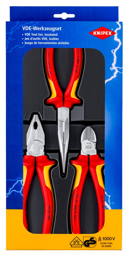 Jeu de pinces électricien VDE 3 pièces – KNIPEX