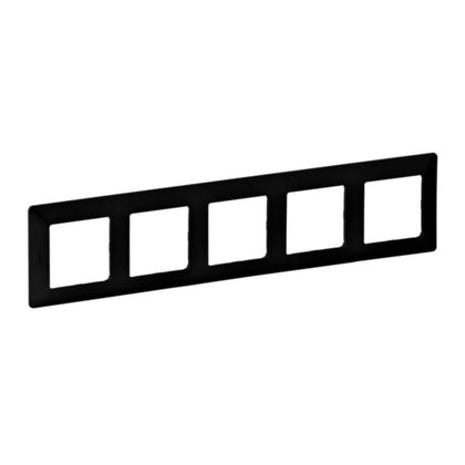 Plaque de finition VALENA LIFE 5 postes, 370×86×9.7mm, IP20, IK04, noir – Legrand 754255