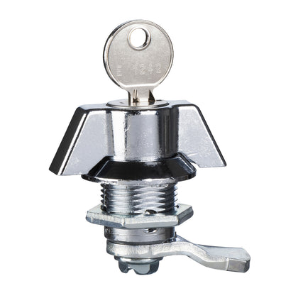 Poignée Spacial S3X, poignée: chromium plaqué zamak, clé nombre: 1242E – Schneider Electric NSYCL1242ECSX