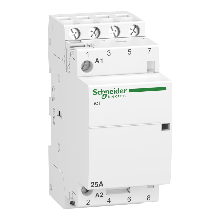Contacteur Acti9 iCT, 4P, 25 A, 220–240 V AC, 4NO, IP20 – Schneider Electric A9C20834