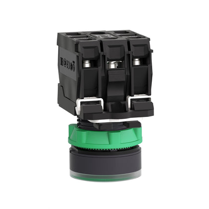 Bouton-poussoir lumineux Harmony XB5, 24V AC, 1NO, 22.5mm, IP66, vert – Schneider Electric XB5AW33B5